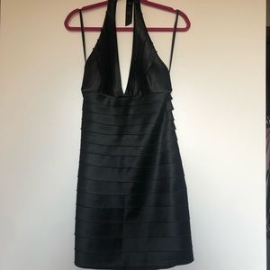 BCBG Black Tiered Halter Dress